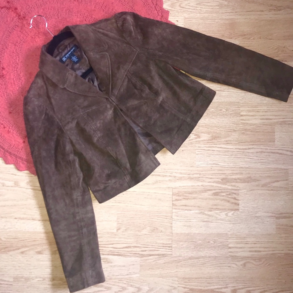 Leather Distress Crop Jacket